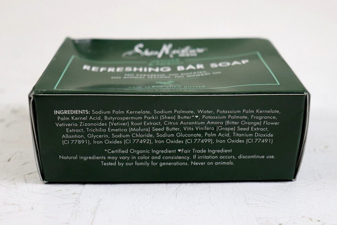 Shea Moisture Men Vetiver & Neroli Refreshing Bar Soap 4oz Shea Butter