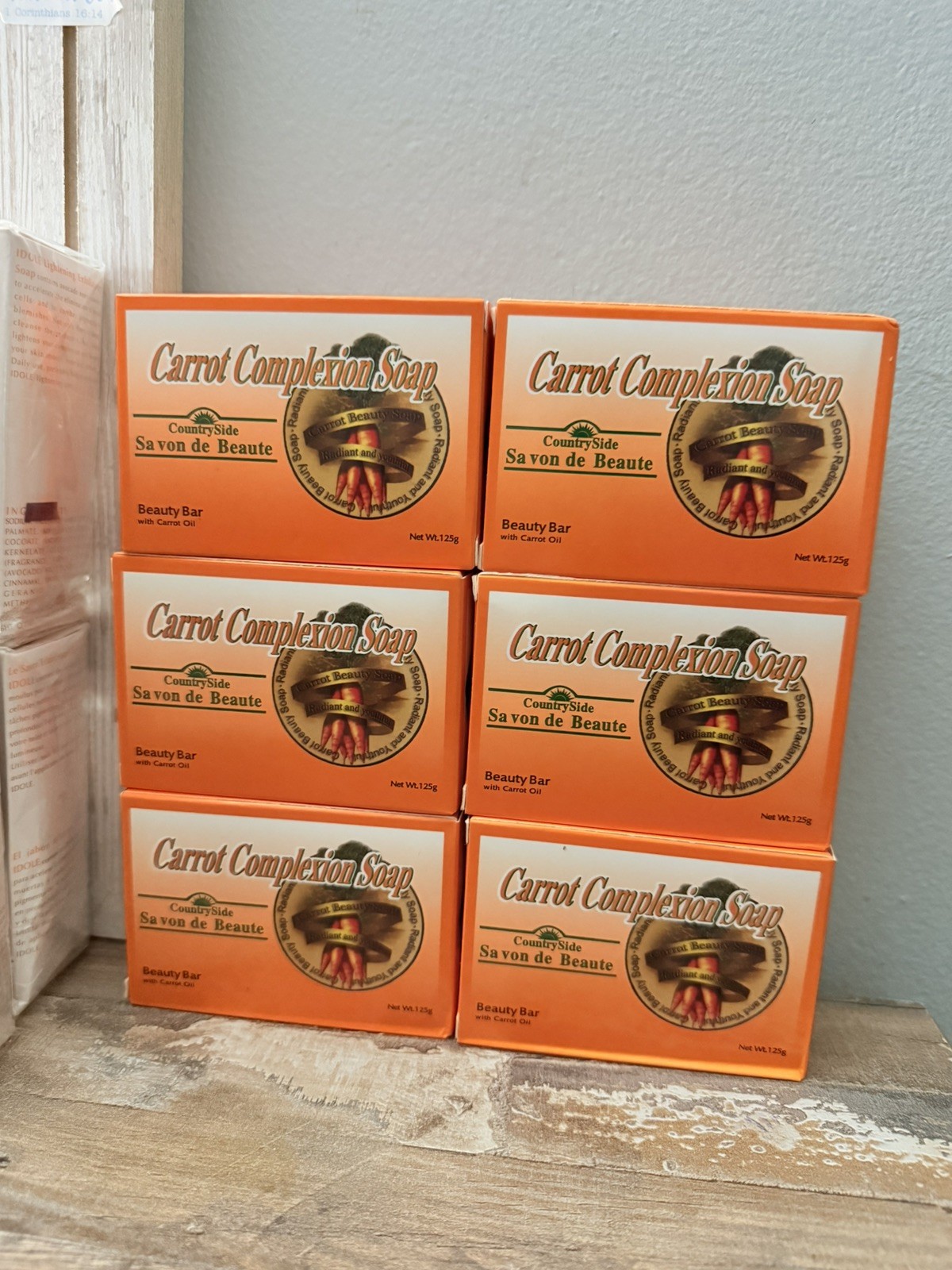4-Pack CARROT COMPLEXION SOAP BEAUTY BAR WITH CARROT OIL 125g (each)