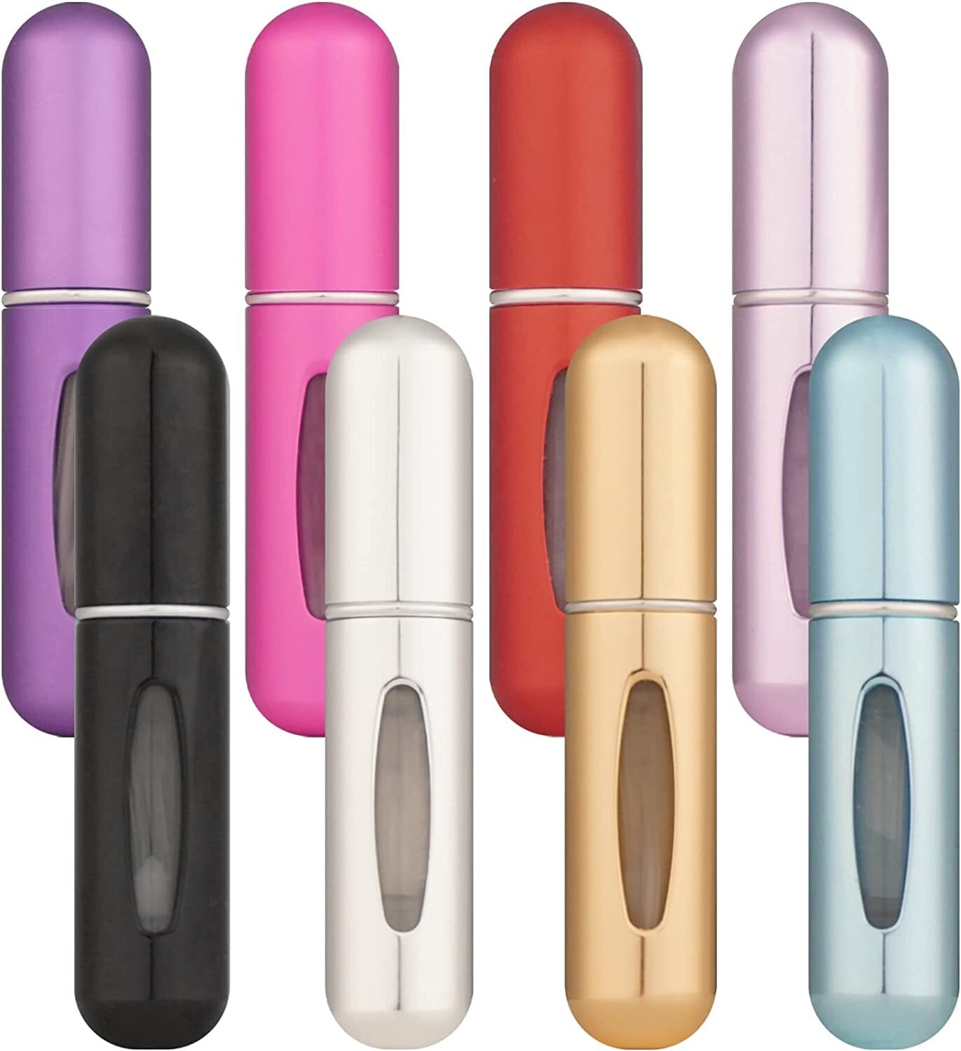 8 Pcs Pack of 5ml Portable Mini Refillable Perfume Spray Atomizer Bottle Scent