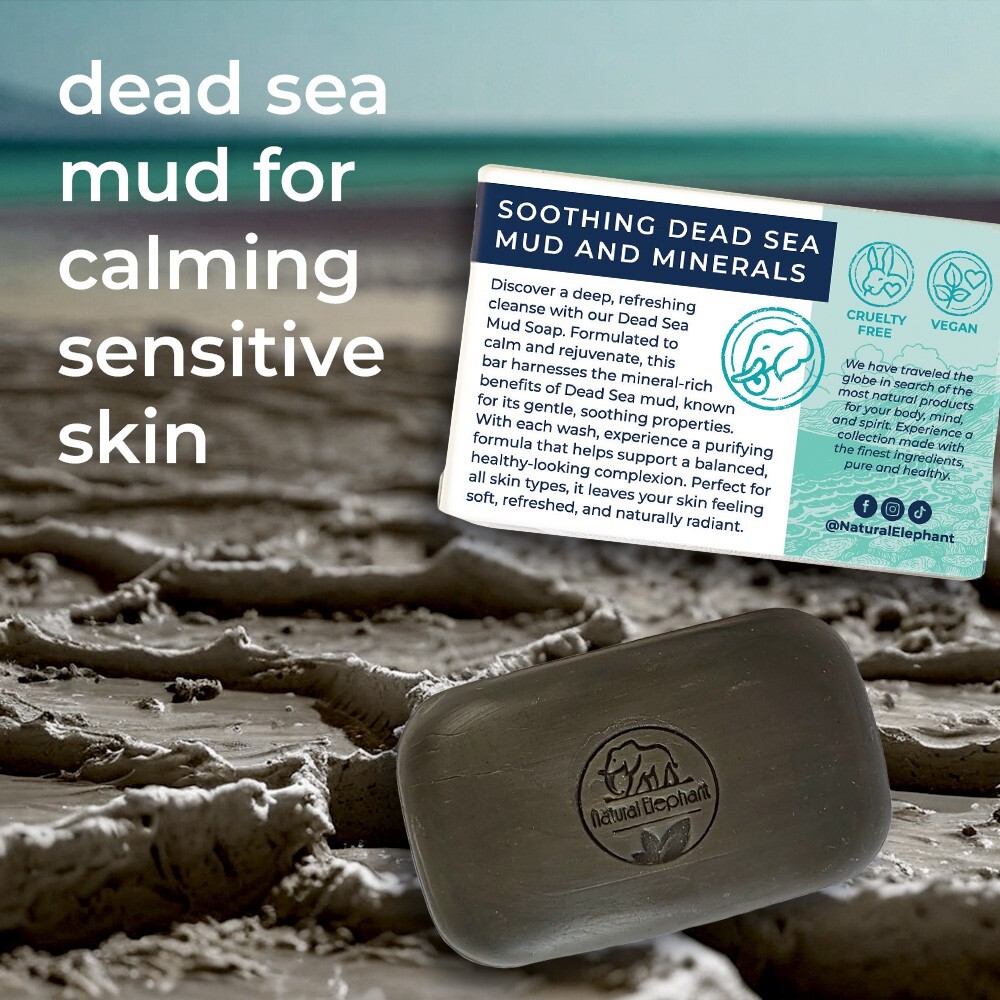 Natural Elephant Dead Sea Mud Soap 4.4 oz (125 g) for Acne, Eczema, Psoriasis