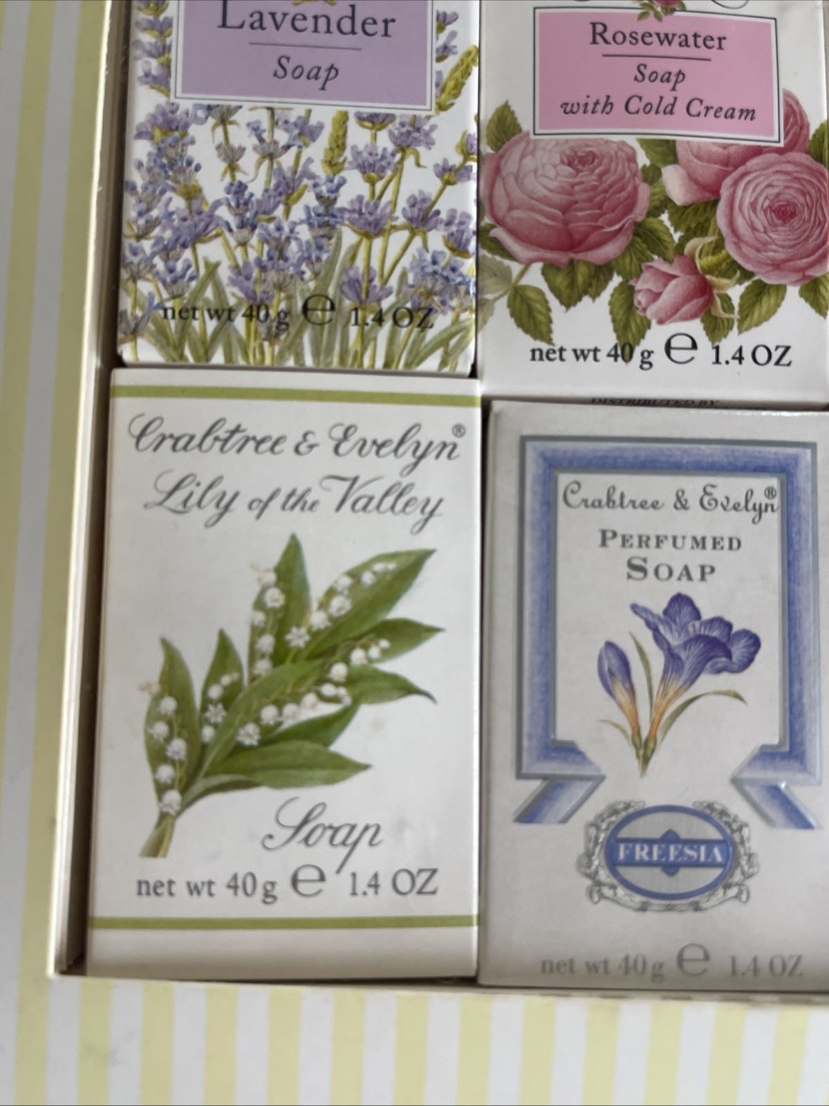 Crabtree & Evelyn Soap Sampler 8 @ 40g GIFT SET Rose Lavender Lily Freesia ETC