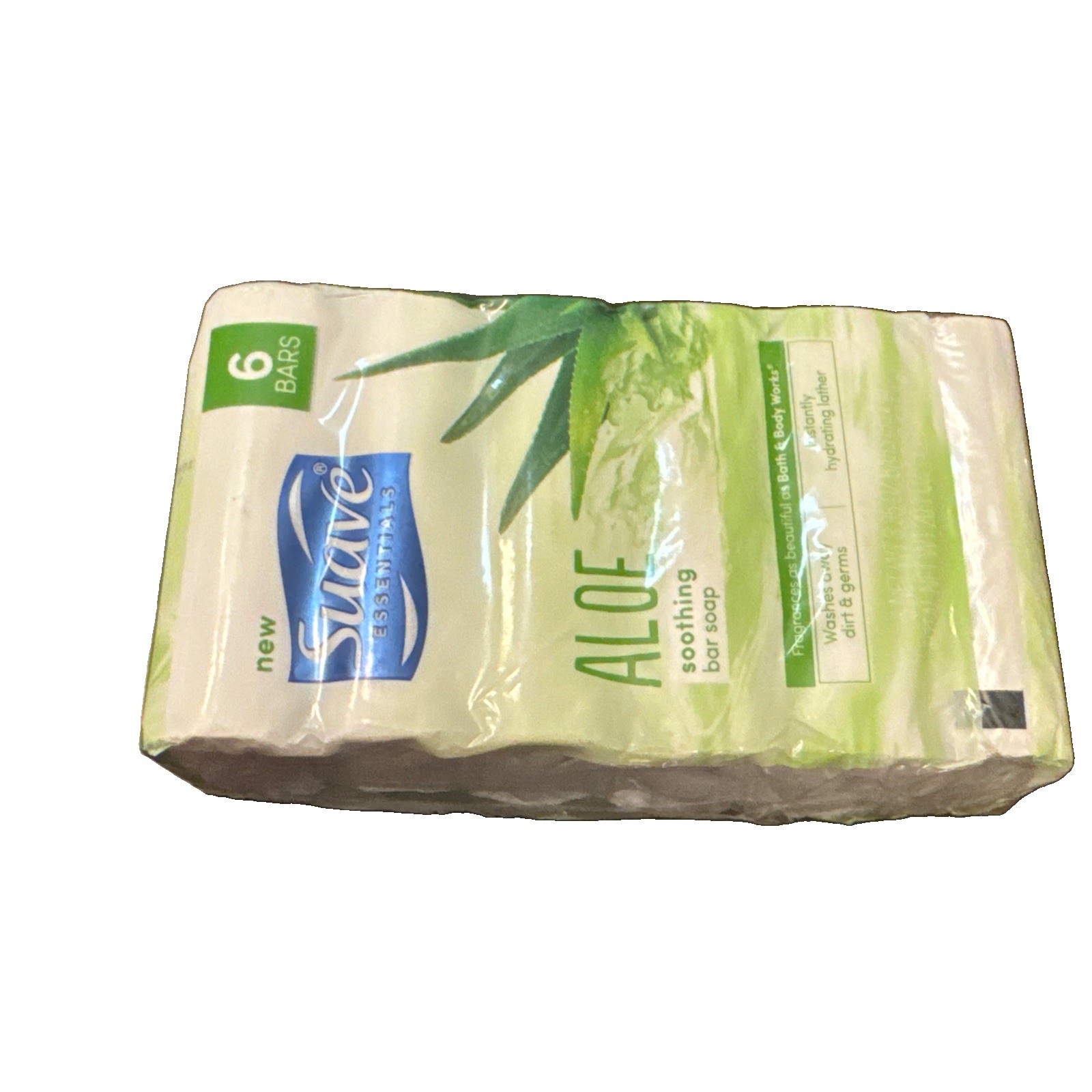 6 Bars Suave Essentials Aloe Soothing Bar Soap – 3.35 Oz Bars NEW
