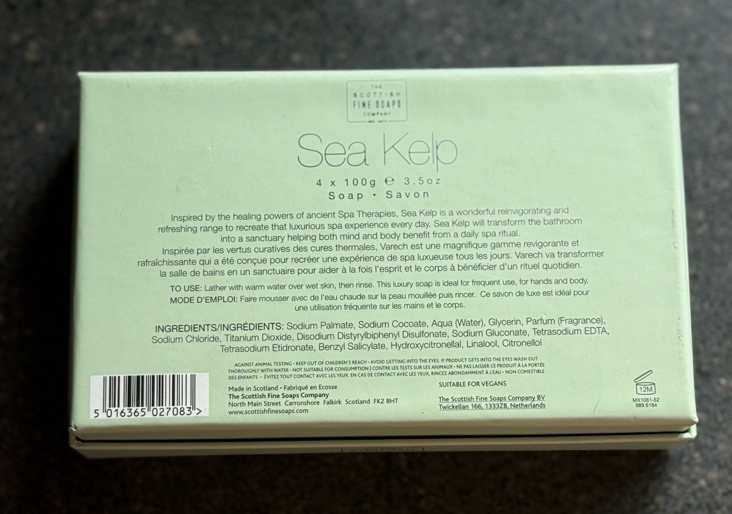 The Scottish Fine Soaps Company SEA KELP Soap Bar Box Set 4X 3.5oz DISCONTINUED