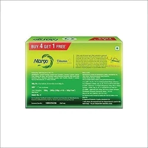 Margo Neem Soap 100g × 5 • Natural Antibacterial Herbal Cleanser + Vit E V837