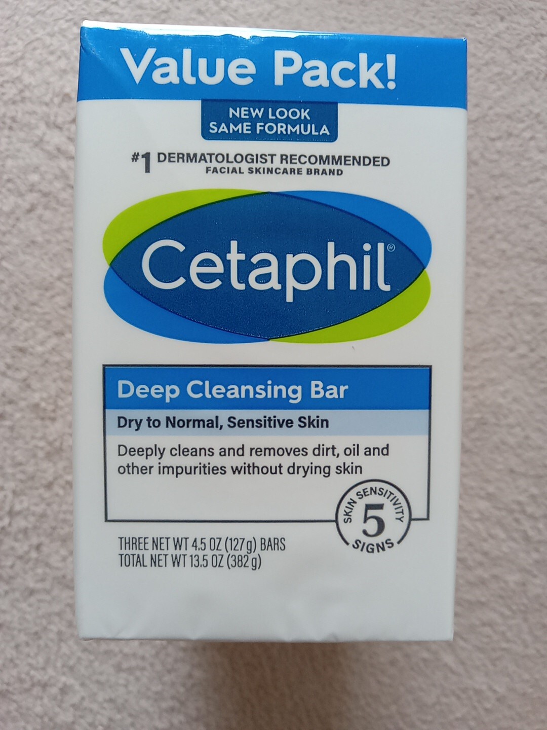 2 3-packs Cetaphil Gentle Cleansing Bar Soap Dry to Normal,Sensitive Skin 4.5 Oz