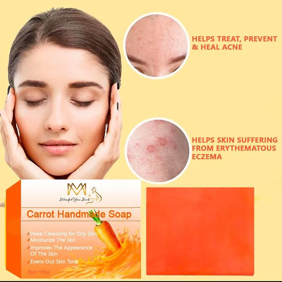 MM Skincare Glam Carrot Soap Deep Cleansing Brightening Bar for All Skin – 100g