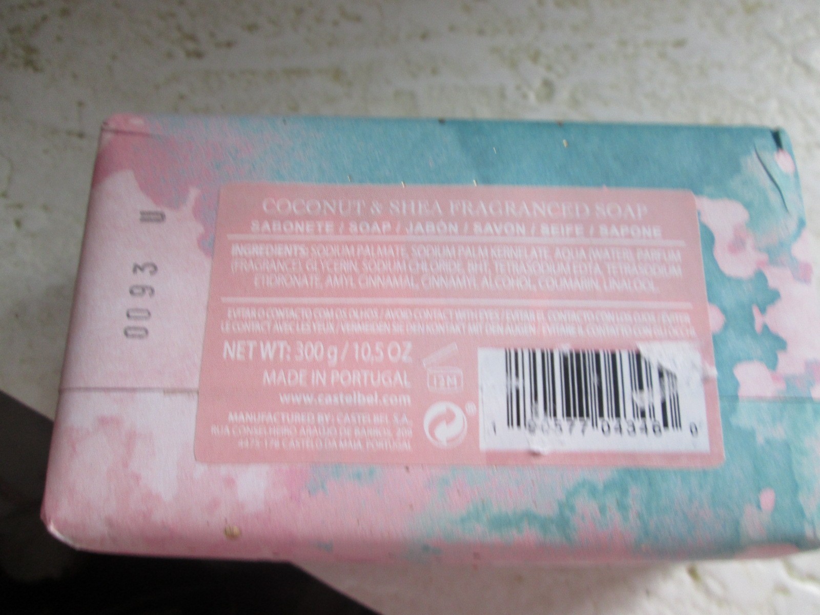 COCONUT & SHEA CASTEBEL SOAP BATH SHOWER BAR FRAGRANCE LUXURY PORTUGAL 10 OZ BAR
