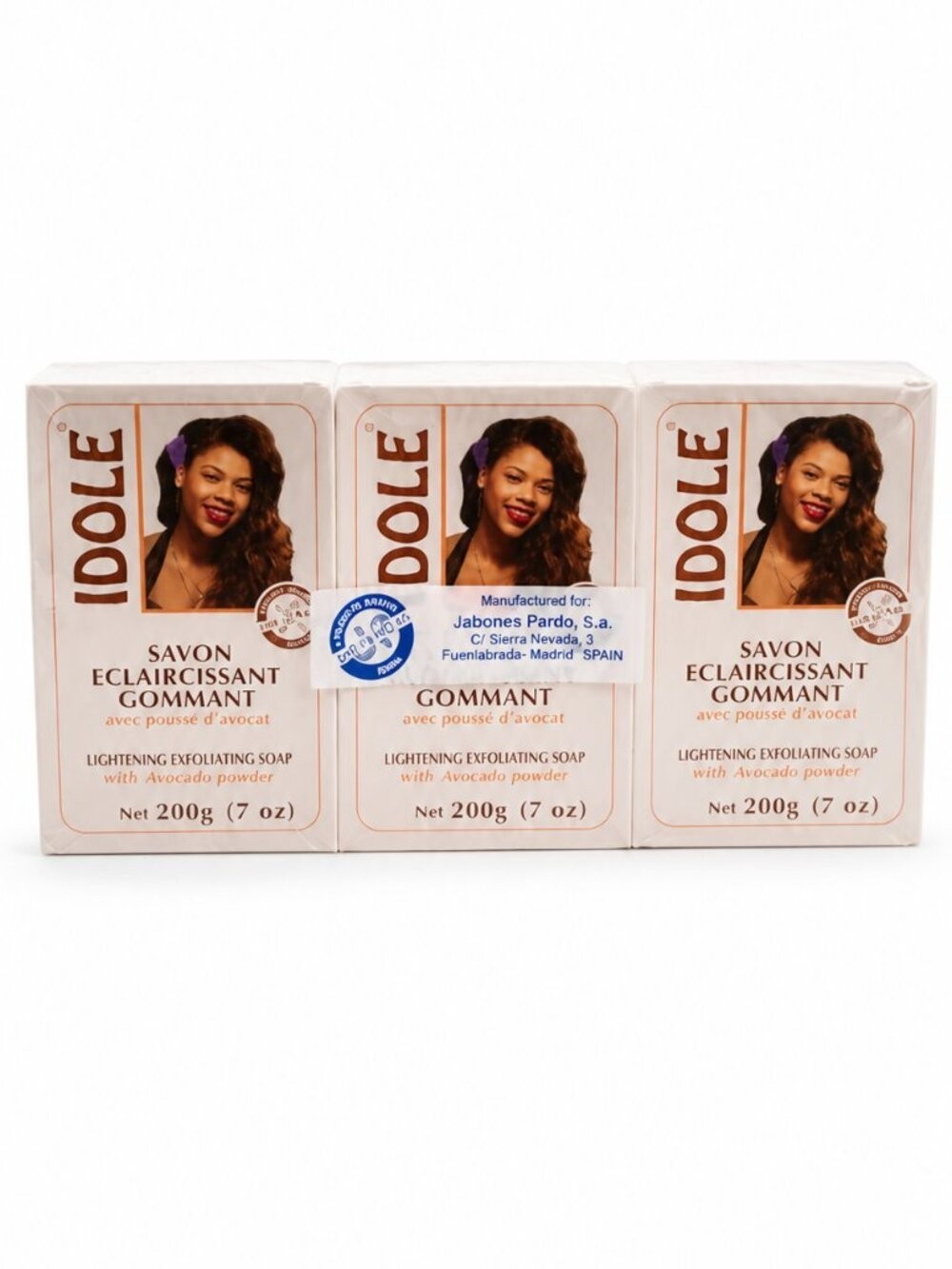 IDOLE Lightening Exfoliating Soap with Avocado Powder (3Pack) 7oz.each NEW!