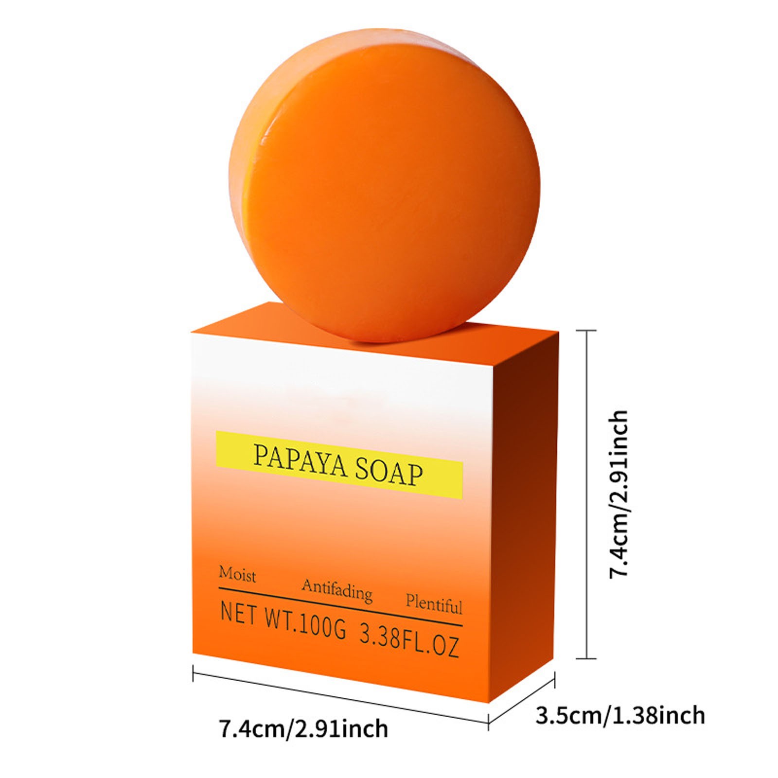 1Pcs Papaya Soap Oil Control Moisture Skin Handmade Soap for All Skin Types