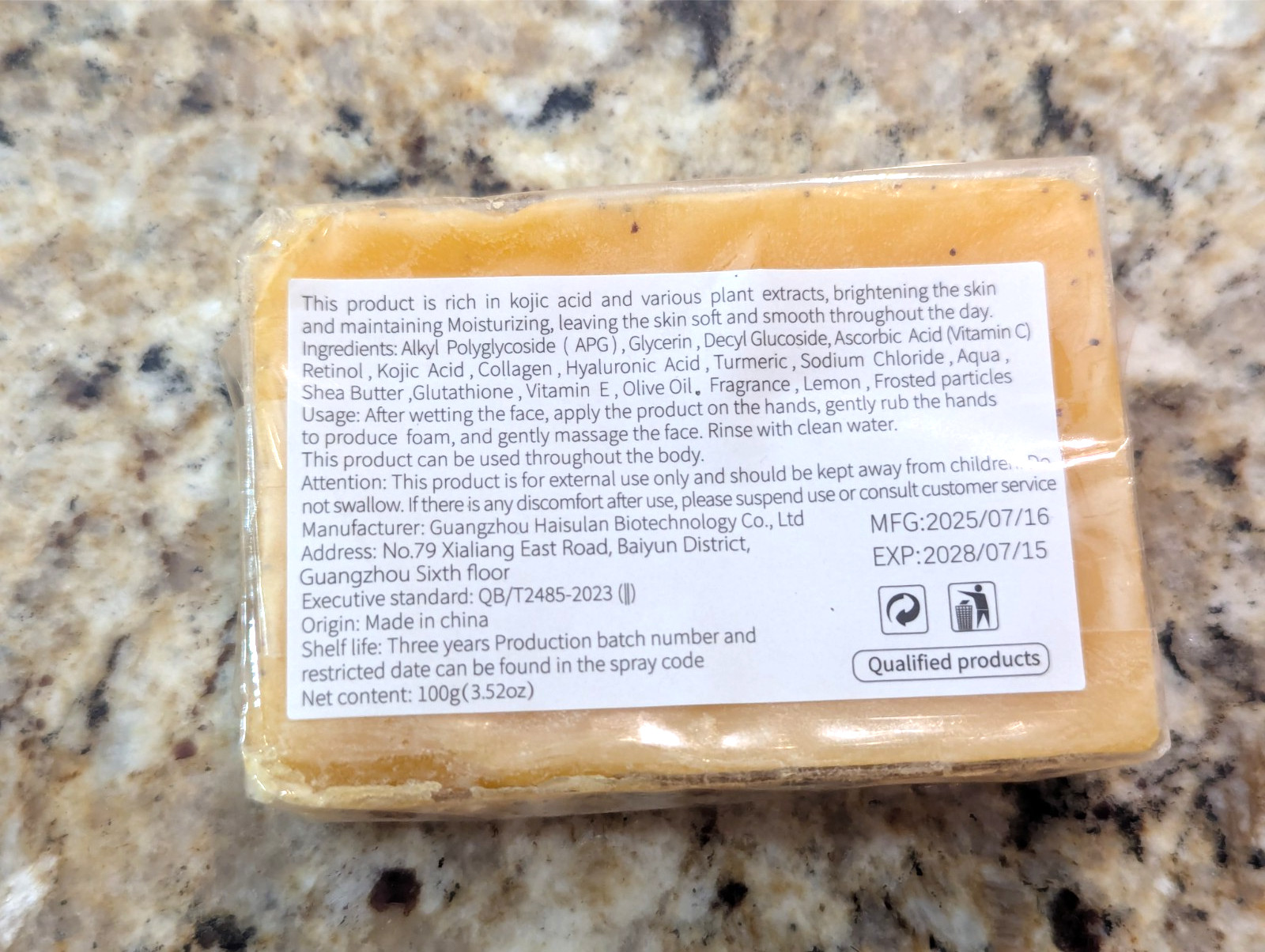 Turmeric & Kojic Soap Brightening Soap 3.5 oz exp: 07/2028