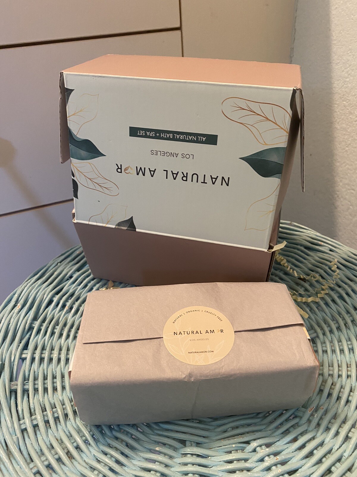 NEW NATURAL Amor 4 pcs Spa SOAP Gift Set Vegan/ Organic tissue wrap & BOX 4.3oz