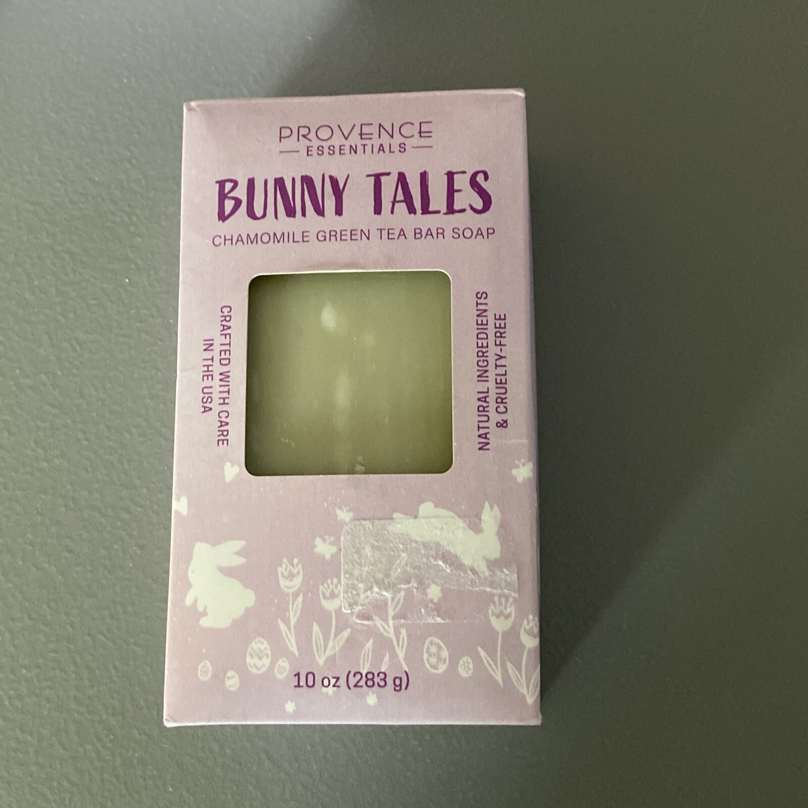 Easter Bunny Soap Bar 10oz Chamomile Green Tea USA Handmade Bunny Tails