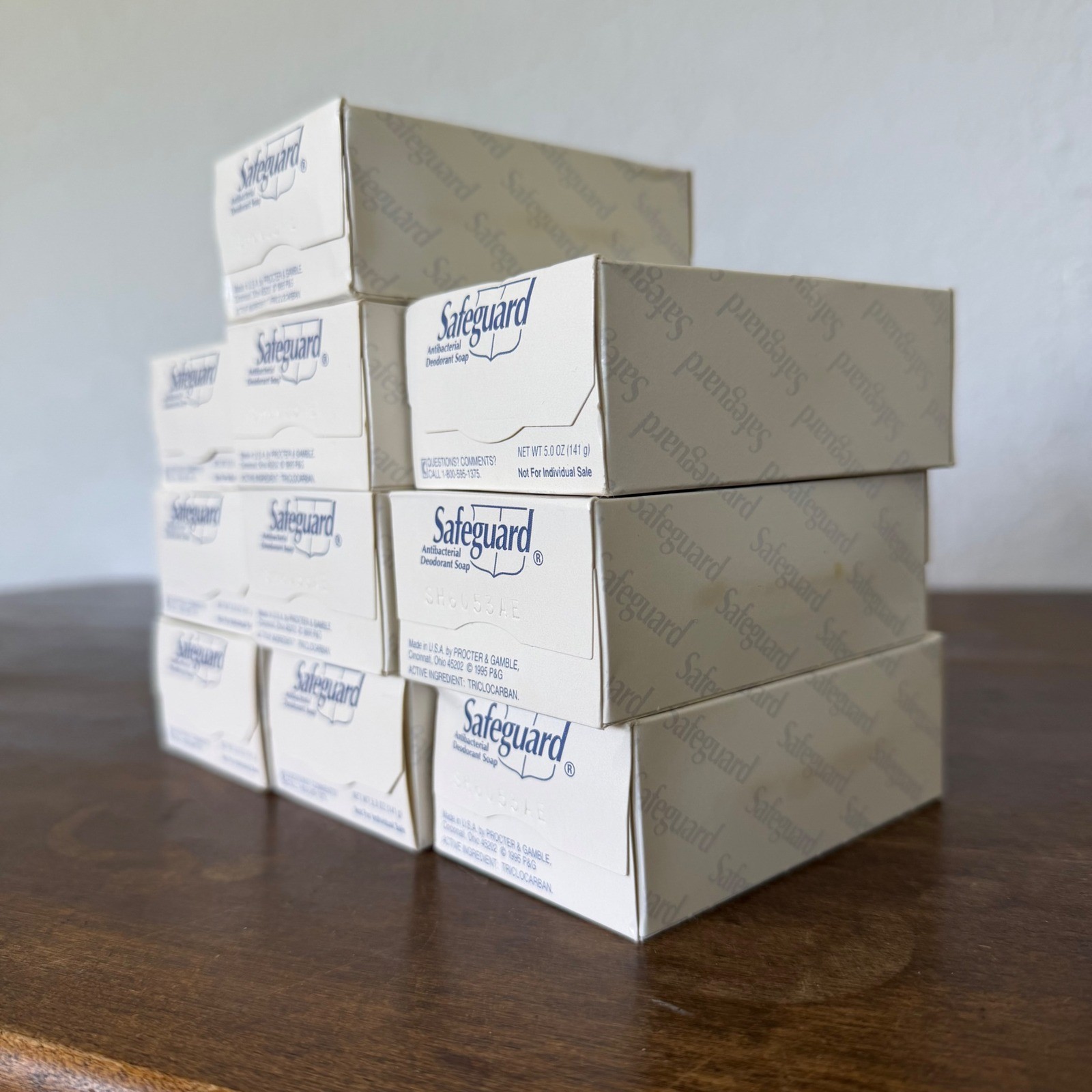 Vintage 1995 5 oz. Safeguard Antibacterial Deodorant Soap Lot of 10 Triclocarban