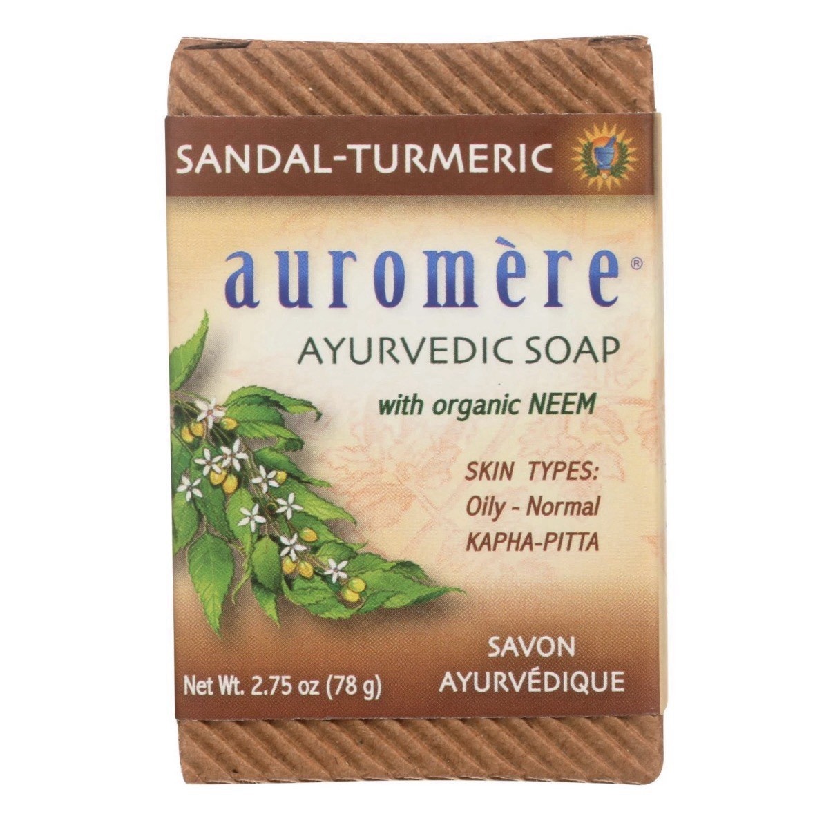 2-Pack Auromere Ayurvedic Bar Soap w/ Neem Sandalwood Turmeric 2.75 oz Each NEW