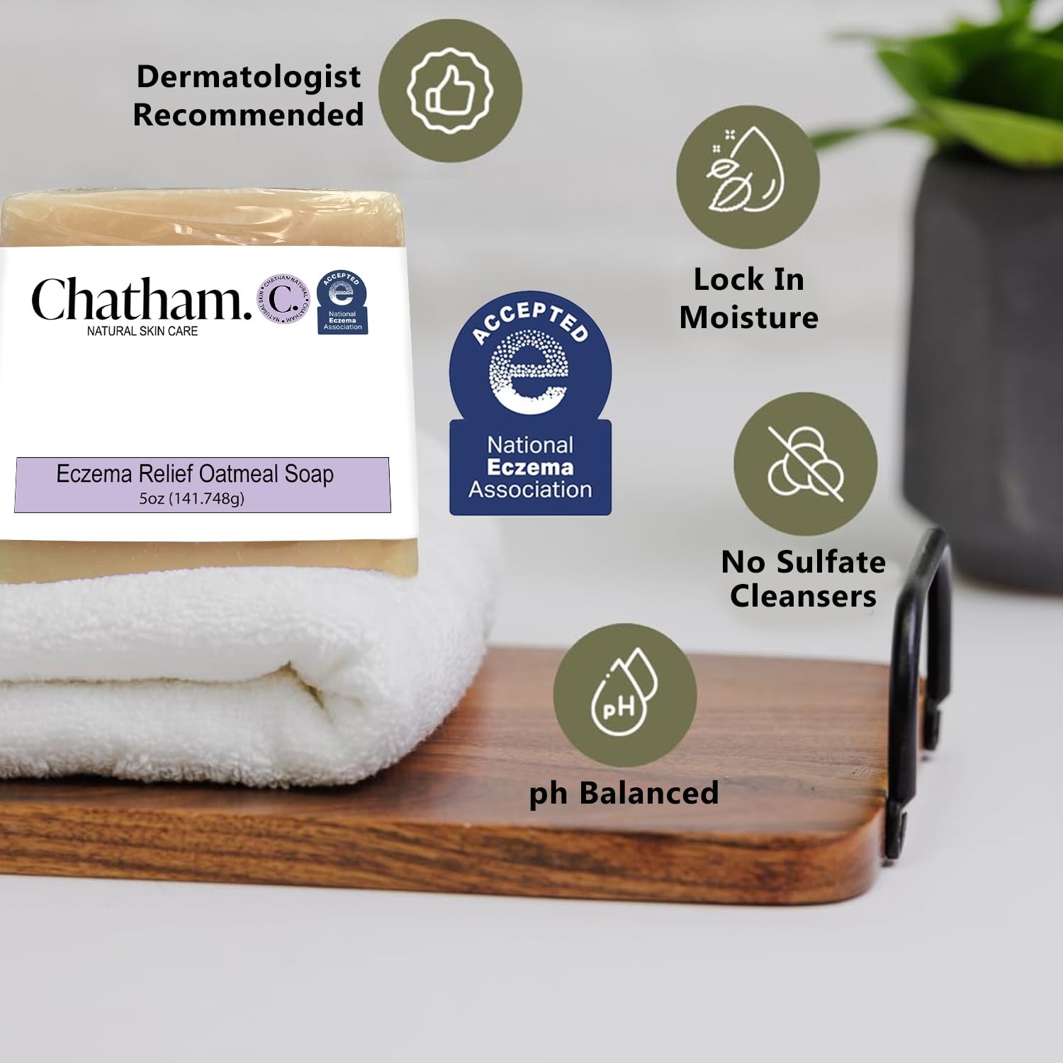 Dermatologist Approved 5oz Eczema Soap with Colloidal Oatmeal for Sensitive Skin