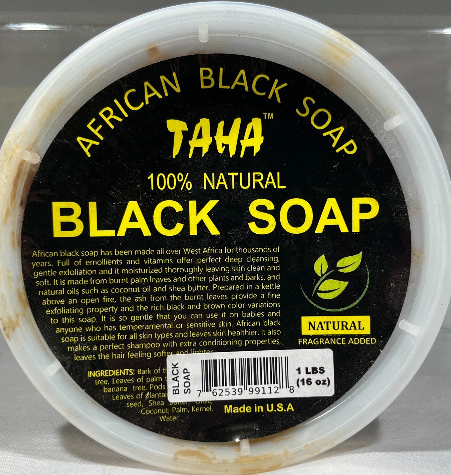 Taha Natural Black Soap, 16 oz.