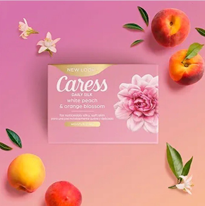 NEW! CARESS (3-BARS) 3.15 Oz. ●DAILY SILK● White Peach & Orange Blossom Bars🫧.