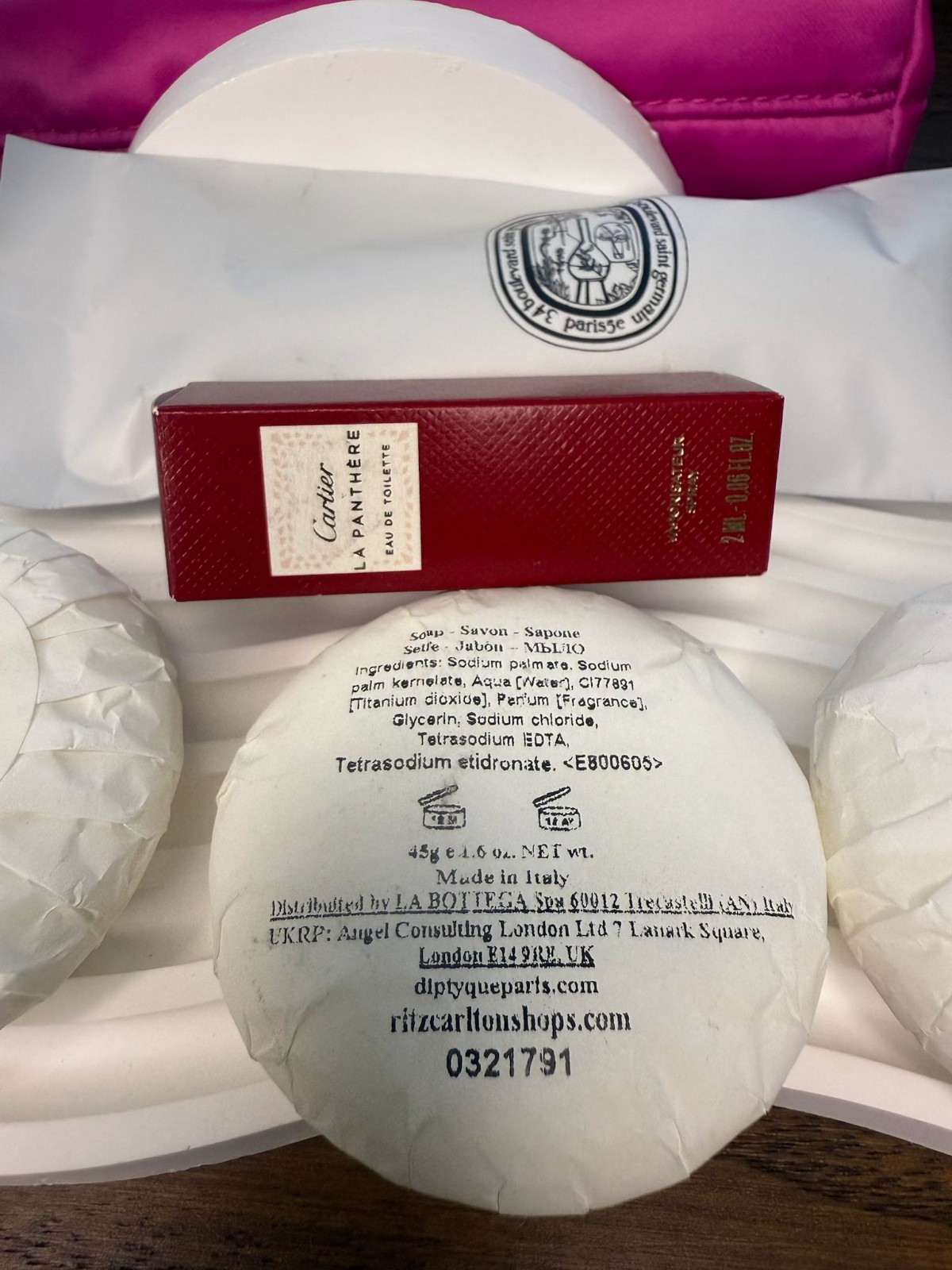 NEW Set of3 Diptyque Philosykos Round Soap Bar 45g/1.6oz each free Cartier gift