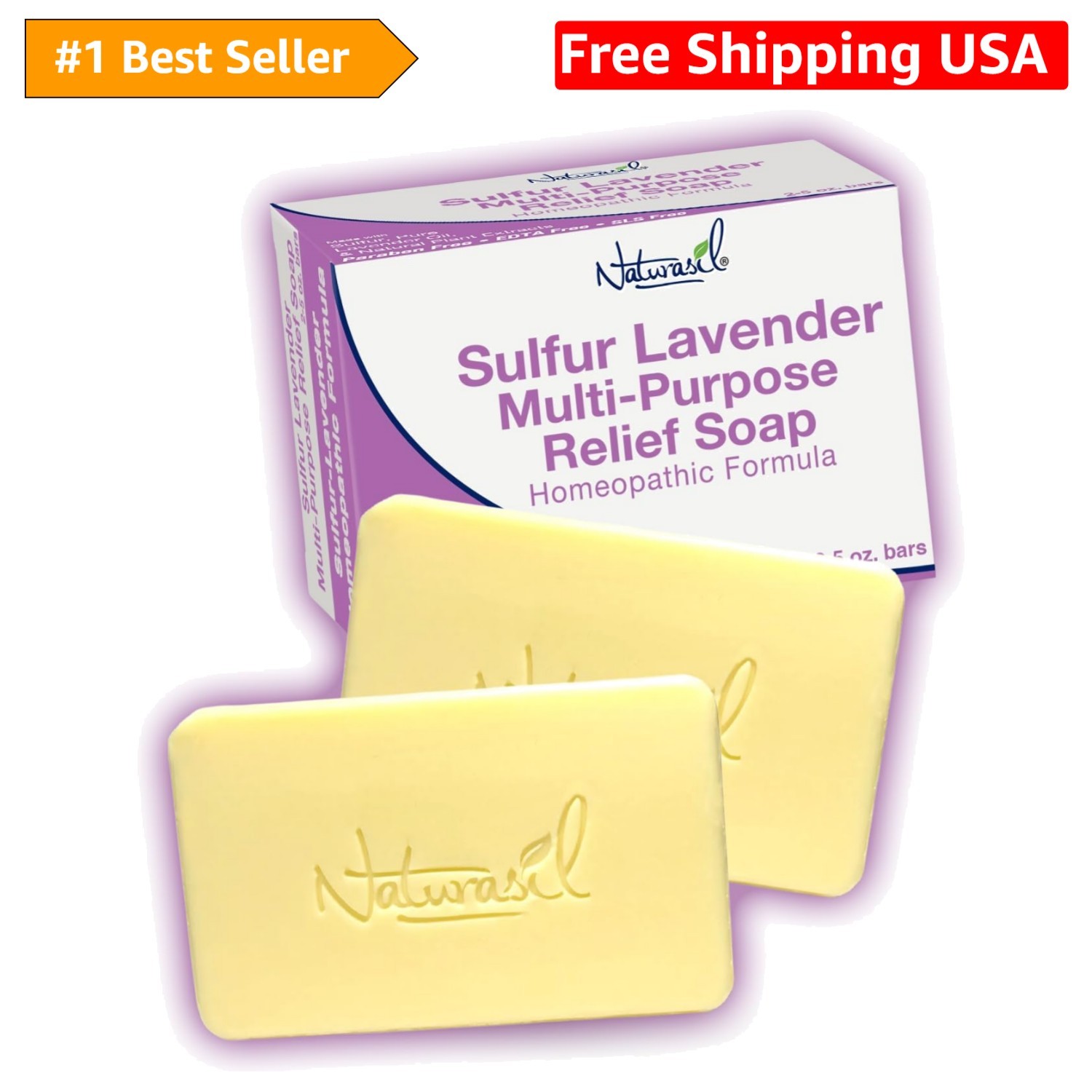 Lavender Infused Sulfur Soap | Dual Pack for Acne, Bug Bites & Skin Issues