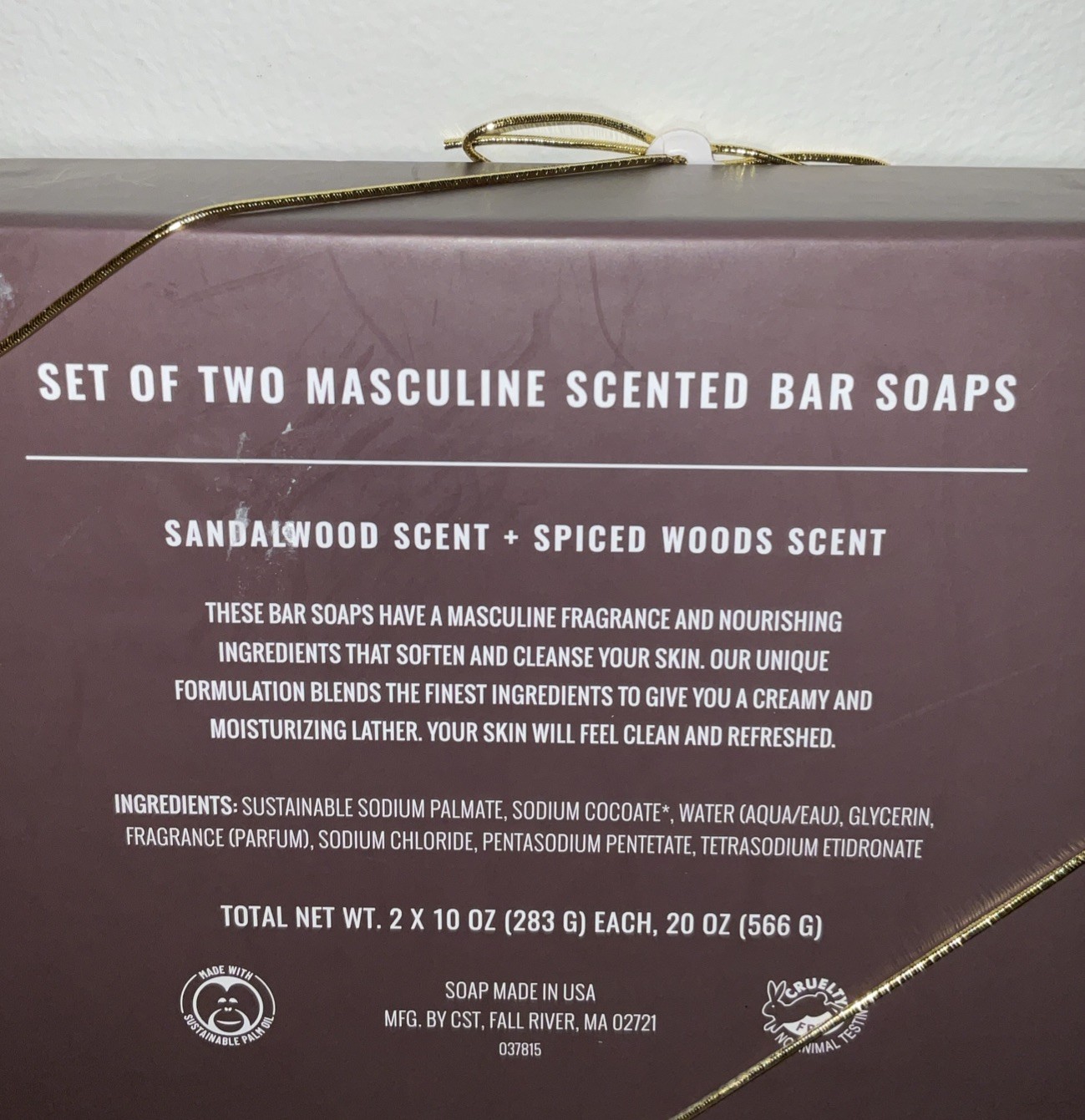 THE MAN CAVE SANDALWOOD & SPICED WOODS 10 oz 2 BAR MENS SOAP MADE IN THE USA NIB