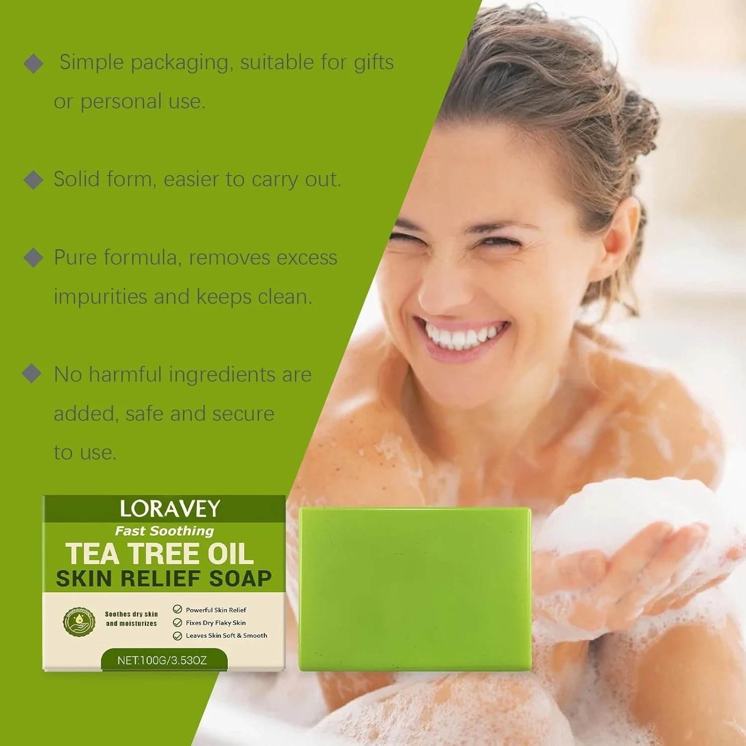 Antifungal Relief Soap Bar, Tea Tree Oil Soap, Natural Foot & Body Soaps for Hea