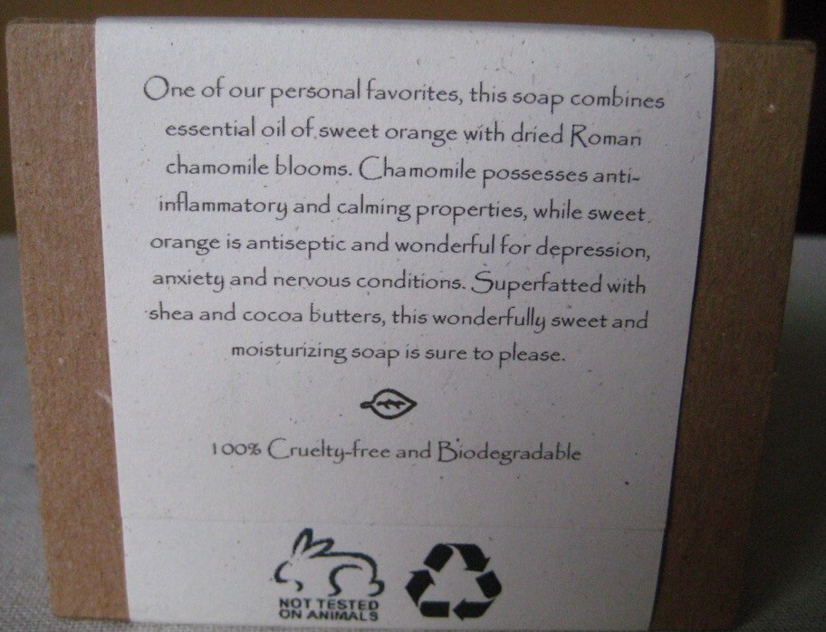 The Soap Shoppe at Hearthwood Farm Handcrafted Sweet Orange & Chamomile 5 ounces