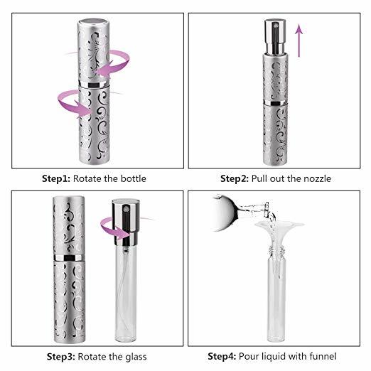 10ml Perfume Refillable Atomizer Mini Travel Spray Bottle Purse Funnel