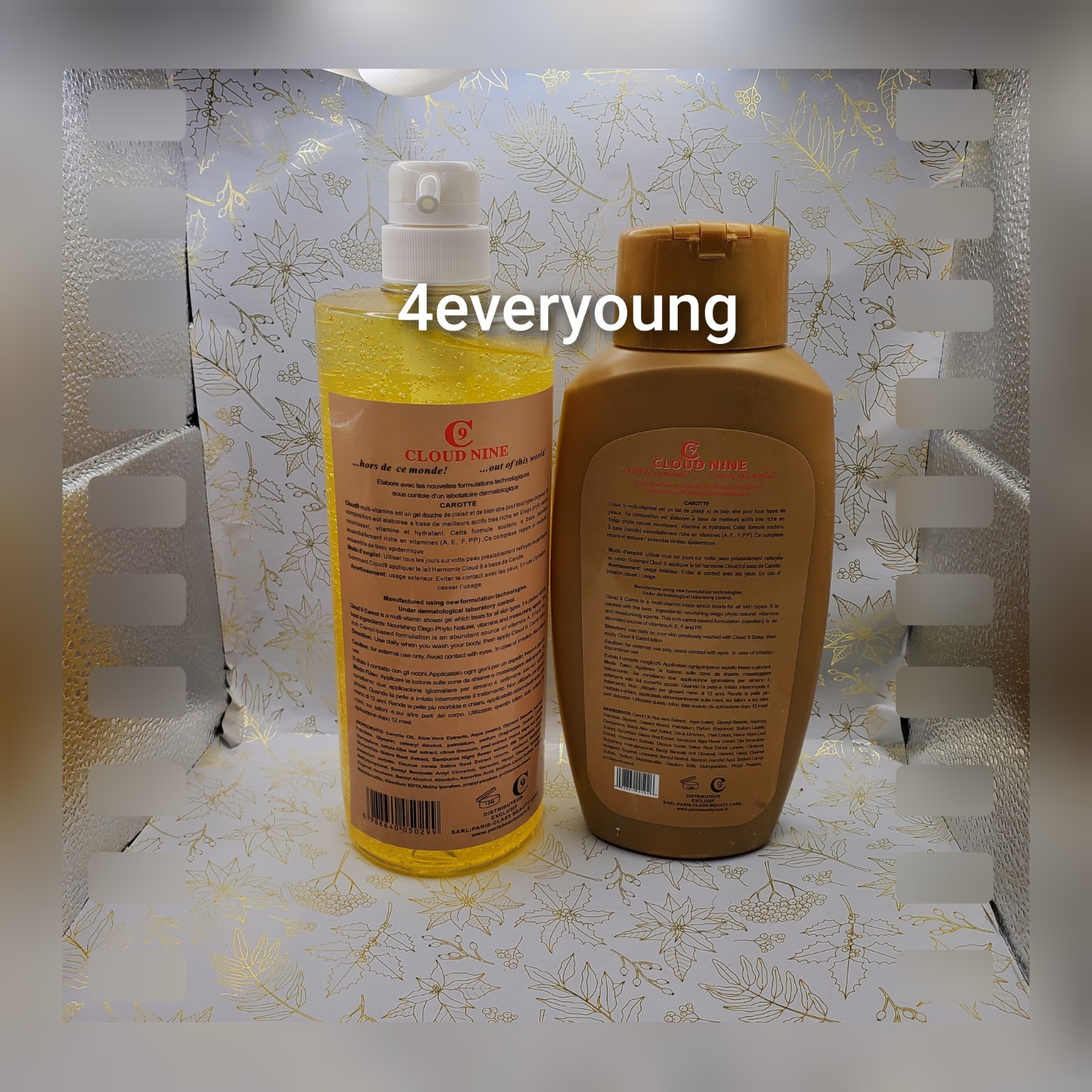 Cloud-9 Paris multi vitamin shower gel. Carotte & aloe vera lightening 1000mlx1