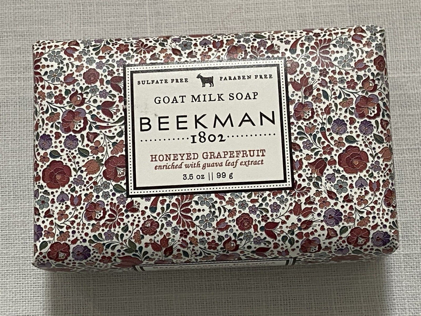 3 Beekman 1802 Goat Milk Soap 3.5oz Bars Bundle Gift Box Pure Honey Grape Shine