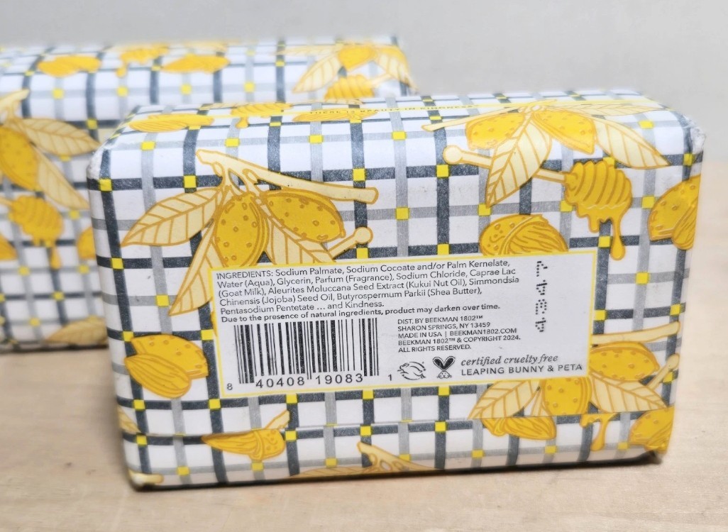 2 Beekman 1802 Almond Honey Cookie Goat Milk Soap Bars 9 oz Each New