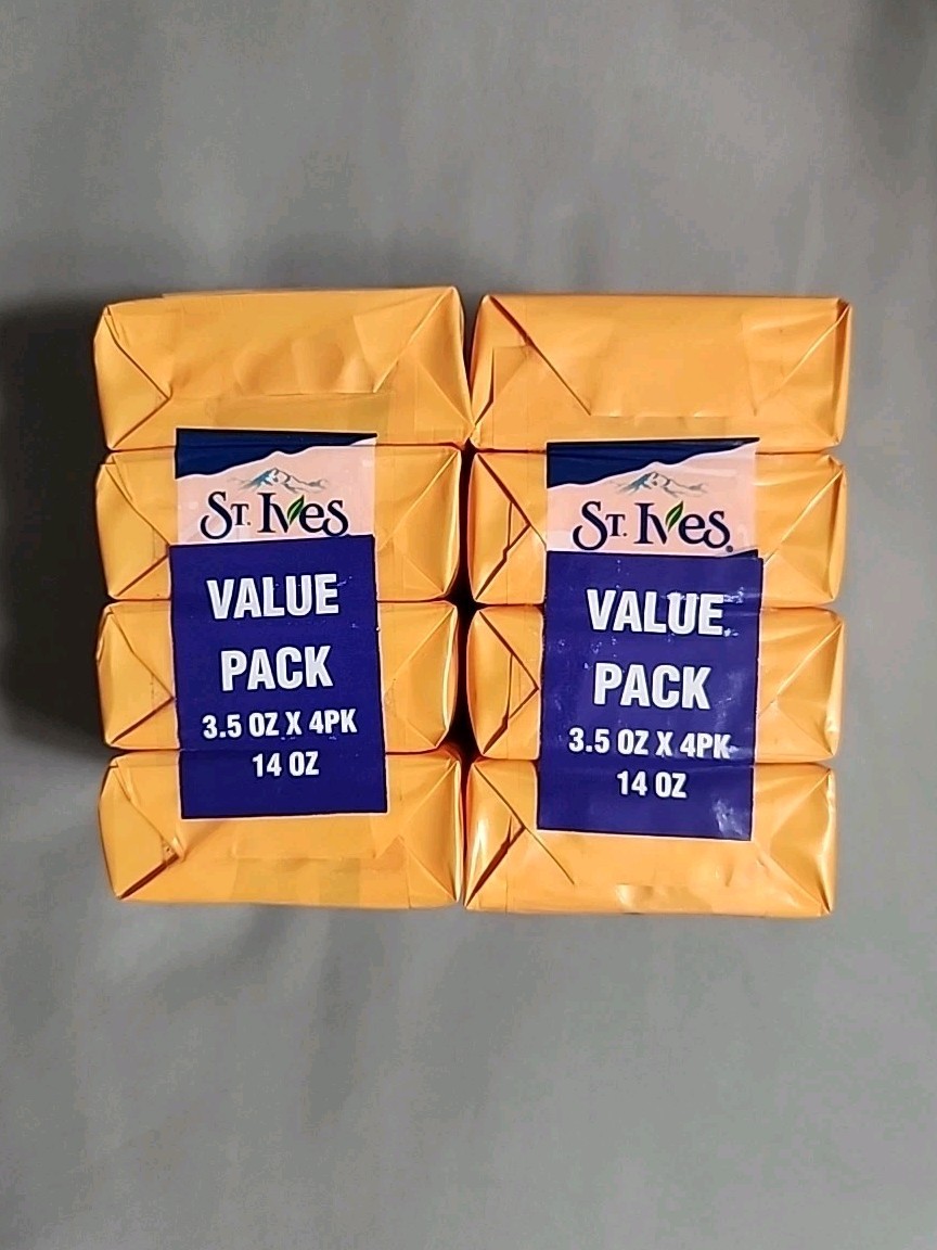 St Ives Scrub Soap Vitamin C & Orange New Sealed 3.5 oz (2) 4-packs 8 Bars Total
