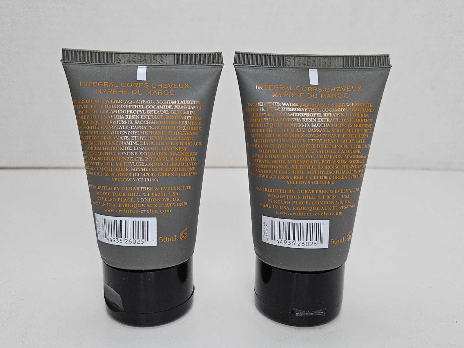 Crabtree & Evelyn Moroccan Myrrh Hair and Body Wash 2 x 1.7 Fl Oz = 3.4 Fl Oz