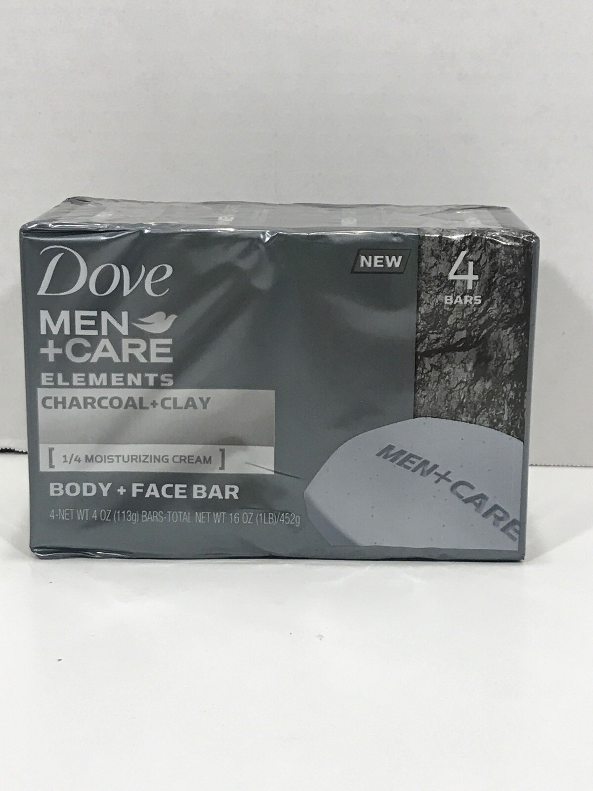 Dove Men+Care Elements Body and Face Bar Charcoal + Clay 4 oz, 4 Bar