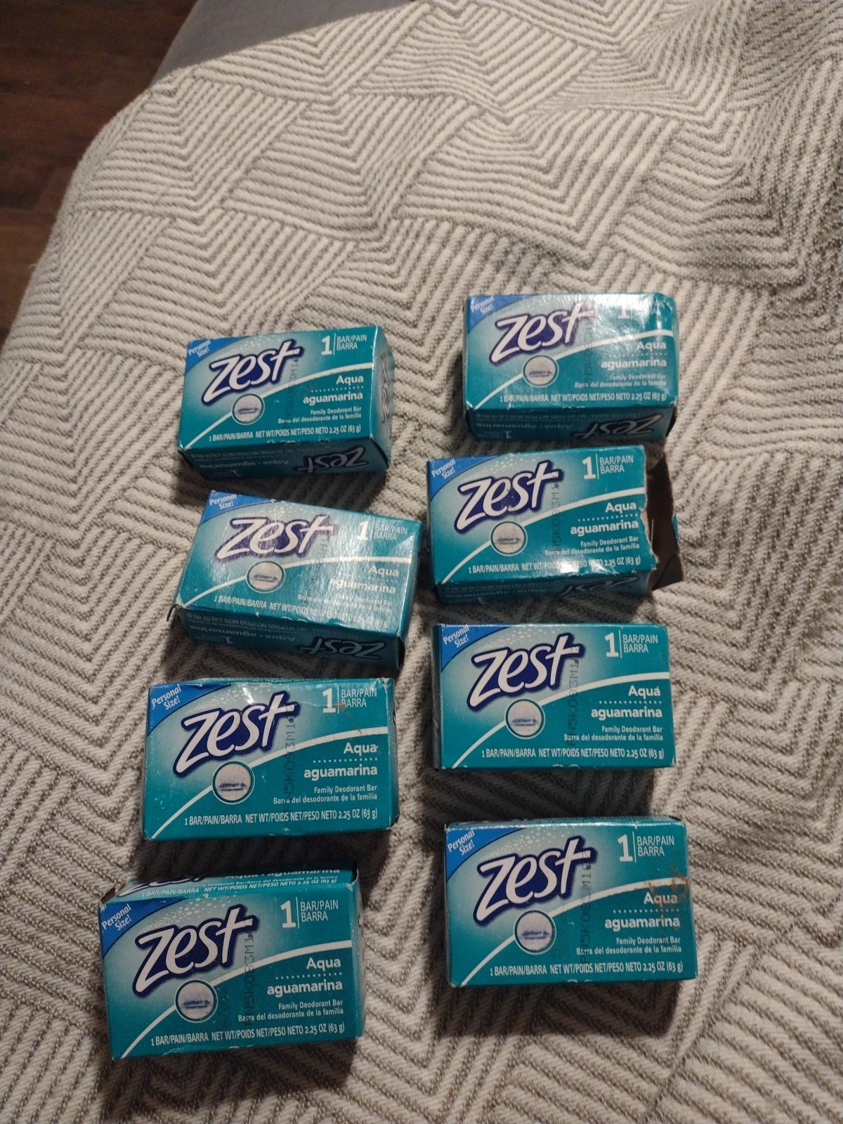 Lot Of 8 Zest Original Aguamarina Soap Personal Size 2.25 Oz With 2 Open Packs