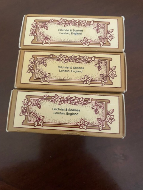 NOS 3 Vintage Gilchrist & Soames London English Herb Soap Chamomile 1.5 oz each