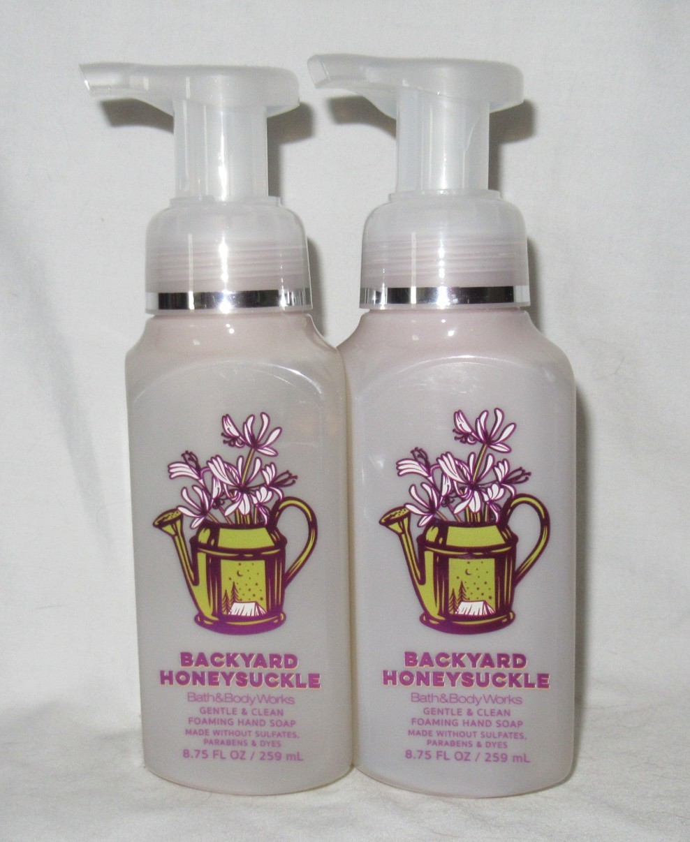 Bath & Body Works Gentle & Clean Foaming Hand Soap Set of 2 BACKYARD HONEYSUCKLE