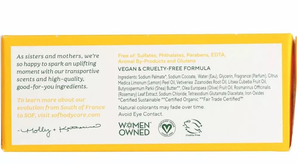 SOUTH OF FRANCE – Lemon Verbena Bar Soap – 6 oz. (170 g)