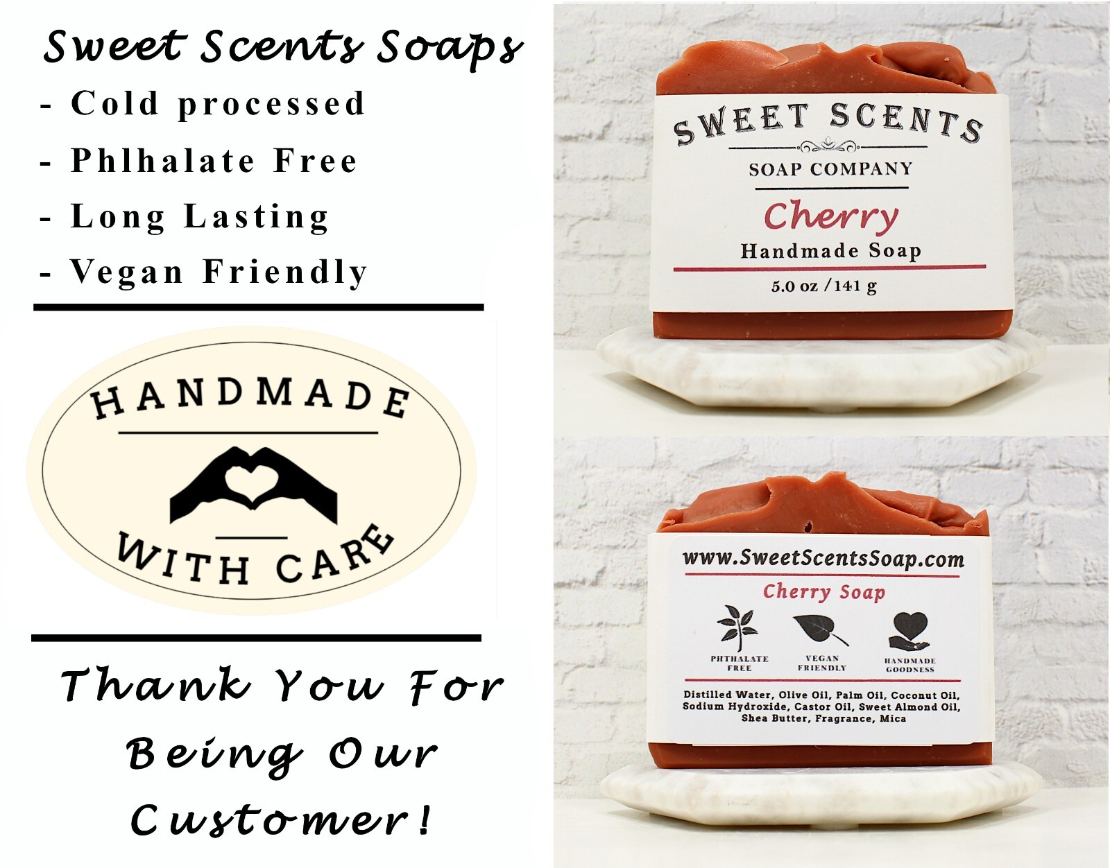 Cherry Soap – Handmade, Cold Process, Scented Soap