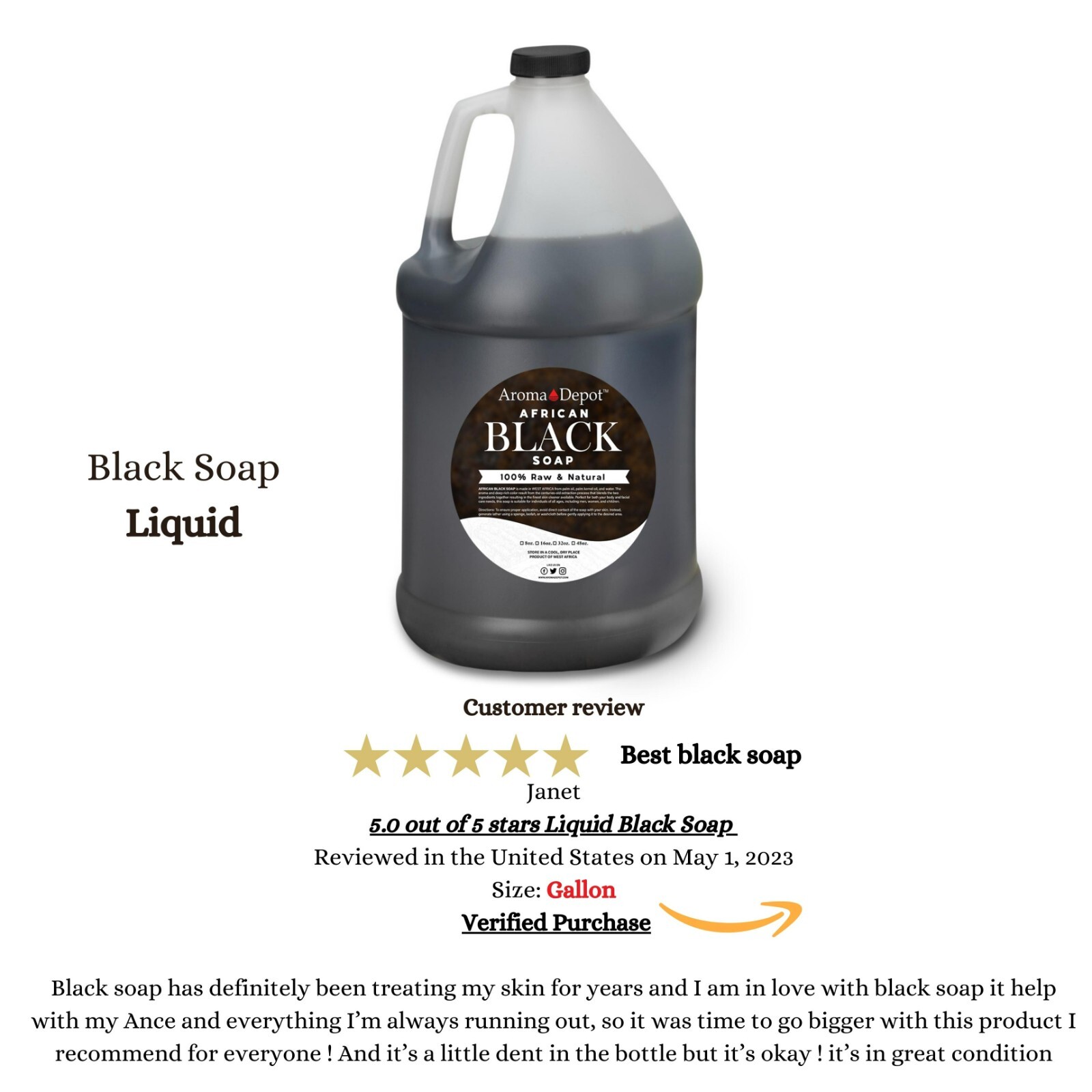 Black Soap Liquid Half Gallon African Soap Natural Wash Face Body Hair Shampoo