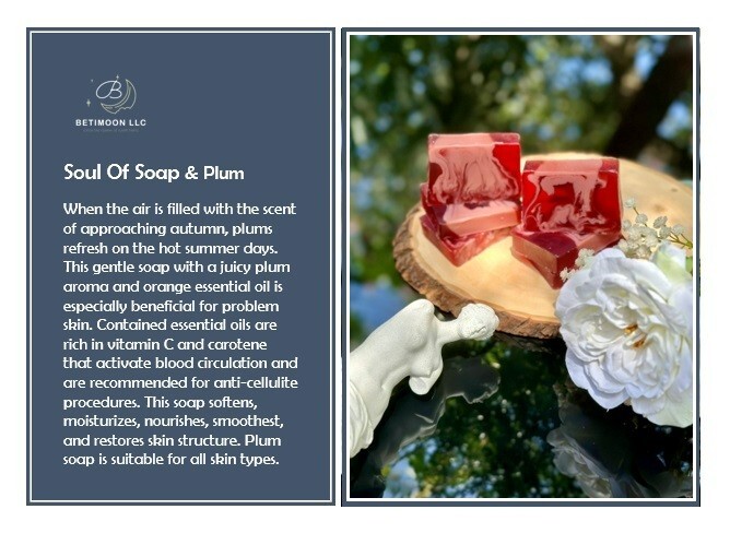 Plum & Handmade Soap Bars 100% Natural, Aromatherapy 4 Soaps Made in Latvia