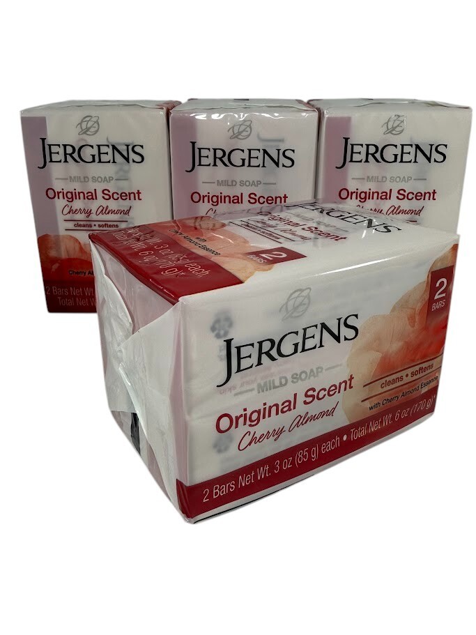 Jergens Mild Soap Original Scent Cherry Almond 5 Two packs 10 Total Bars 3oz ea
