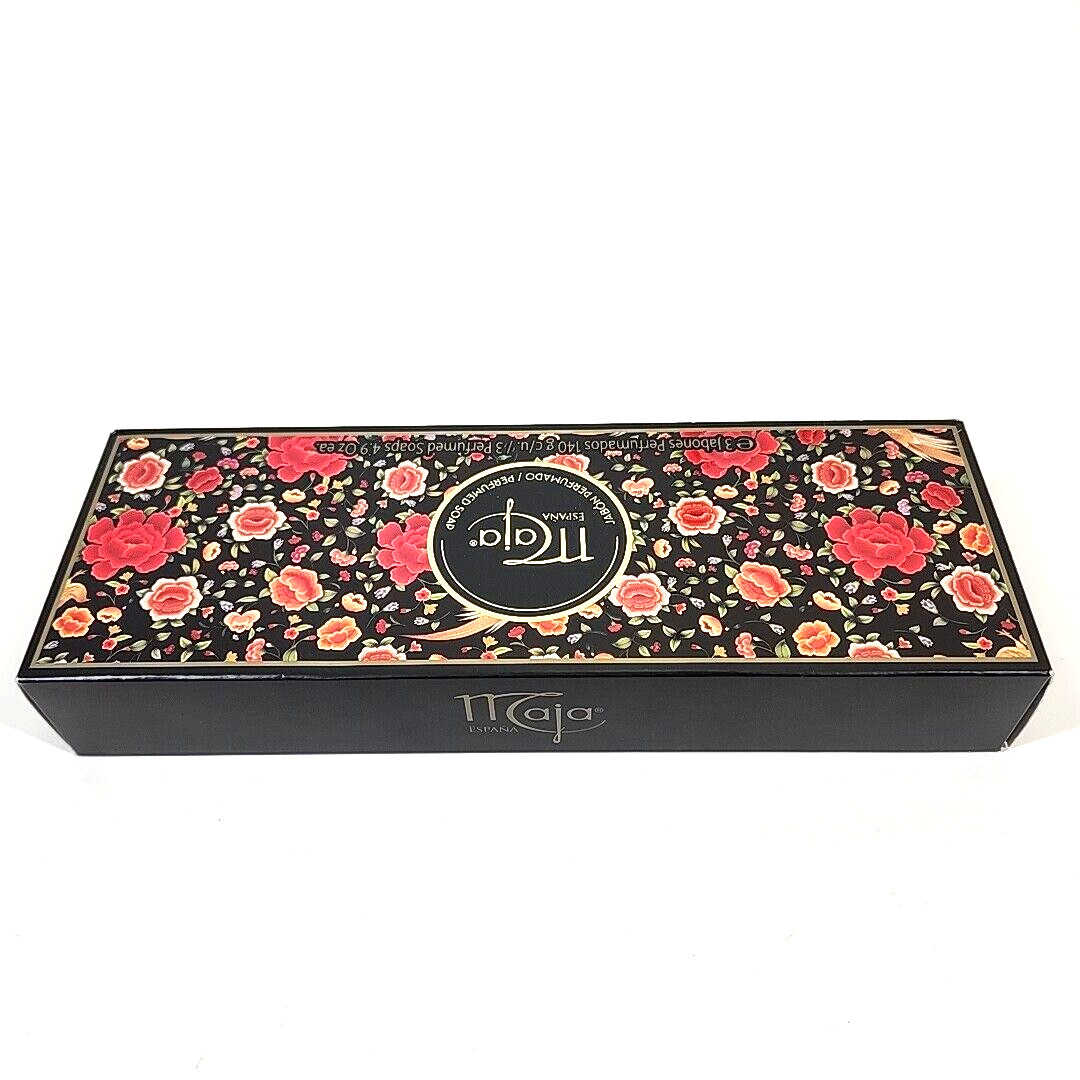 Maja Spain Perfumed Soap Floral Gift Box Set 3 Round Soaps Bars 4.9-Ounces Each