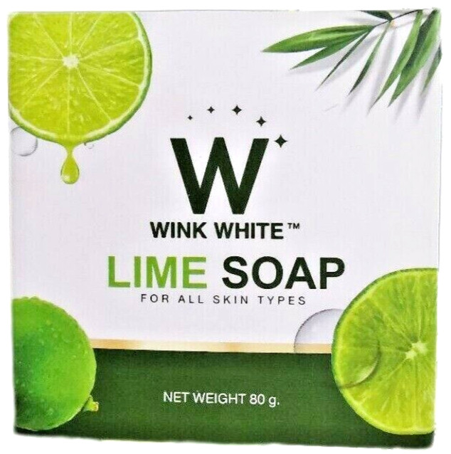 3 x Wink White Lime Soap AHA Whitening Skin Lightening Bleaching Face Body 80 g
