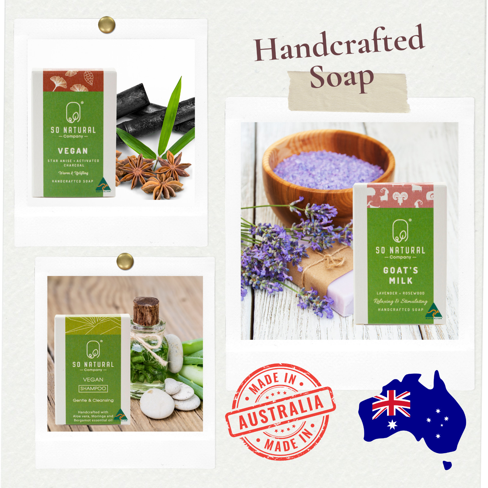 So Natural Handcrafted Soap Bars, Vegan & Goat’s Milk, Natural & Australian Made