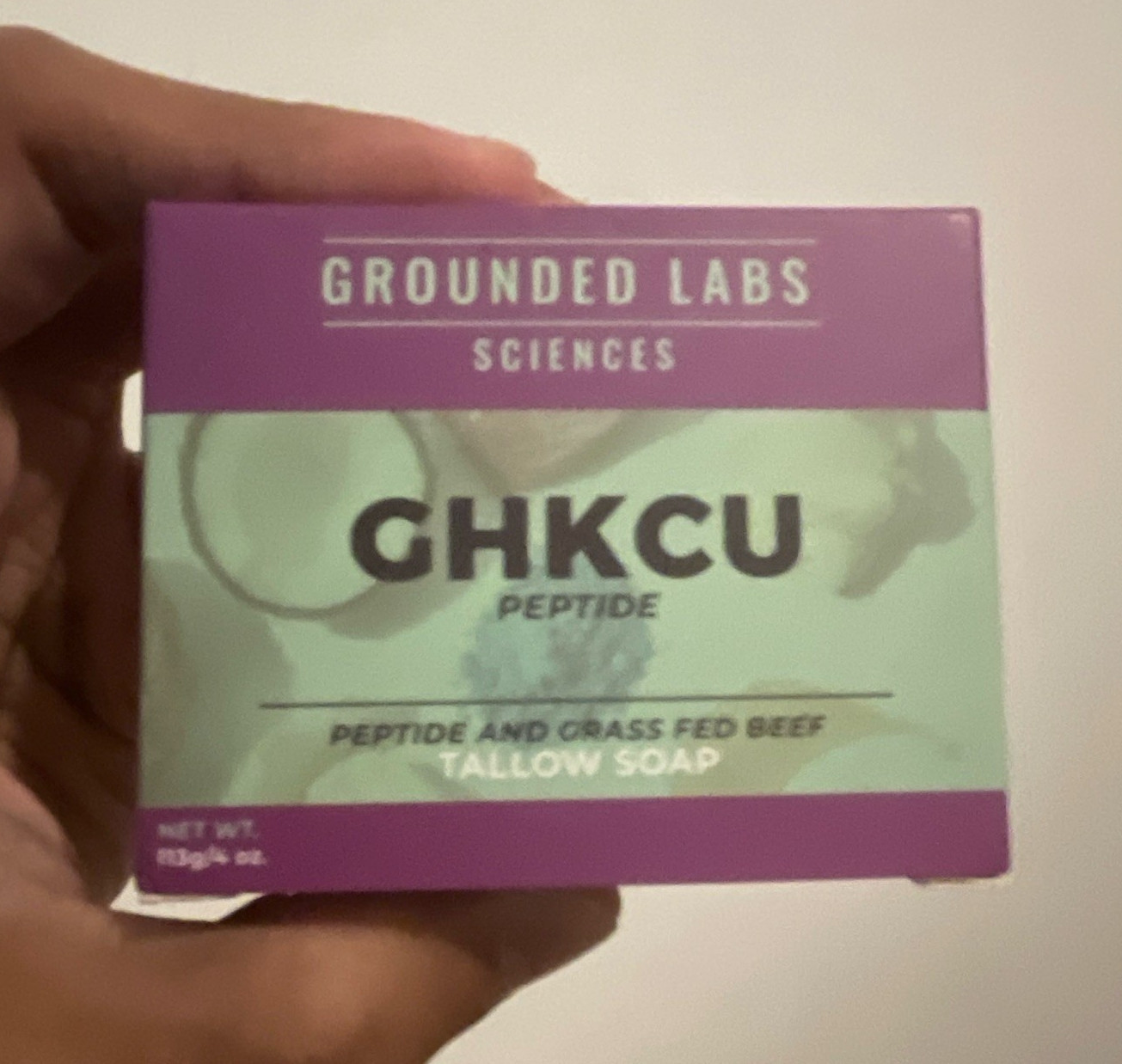 Grounded Labs Sciences GHKCU Peptide Beef Tallow Soap 3.5 oz Exfoliating