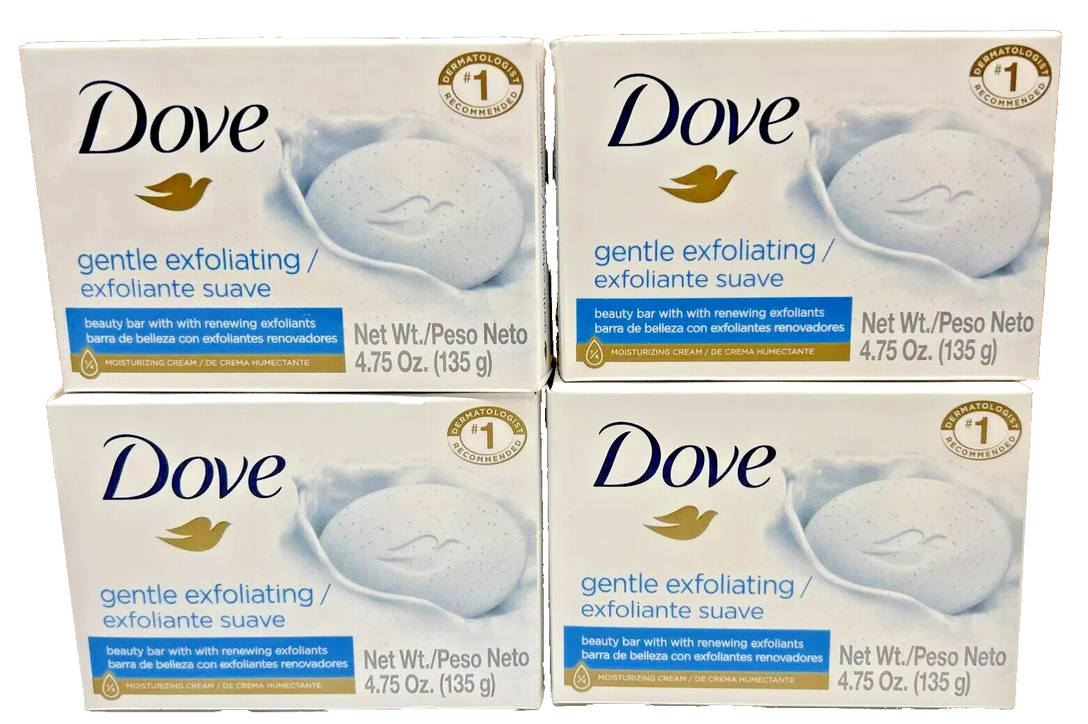 Dove Gentle Exfoliating Soap Bar – 4.75oz (4 Pack)