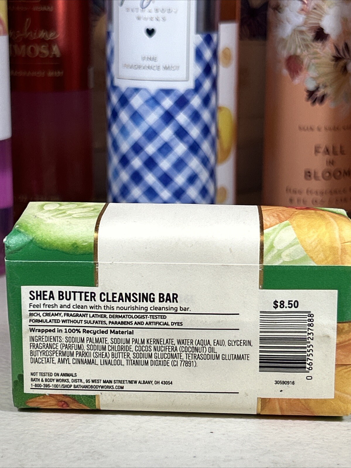 Bath & Body Works Shea Butter Cleansing Bar Body Soap Sealed 5 oz Cucumber Melon