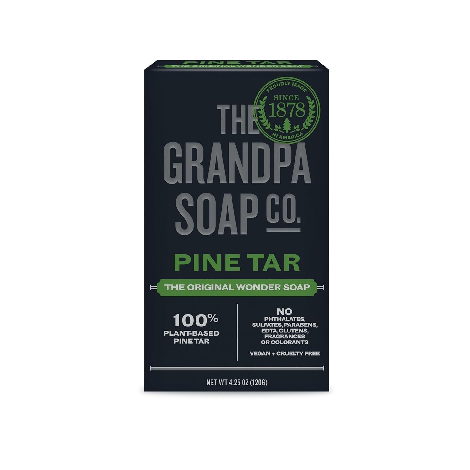 The Grandpa Soap Co Pine Tar Bar Soap 4.25 oz / 120 g Each (Pack of 10)
