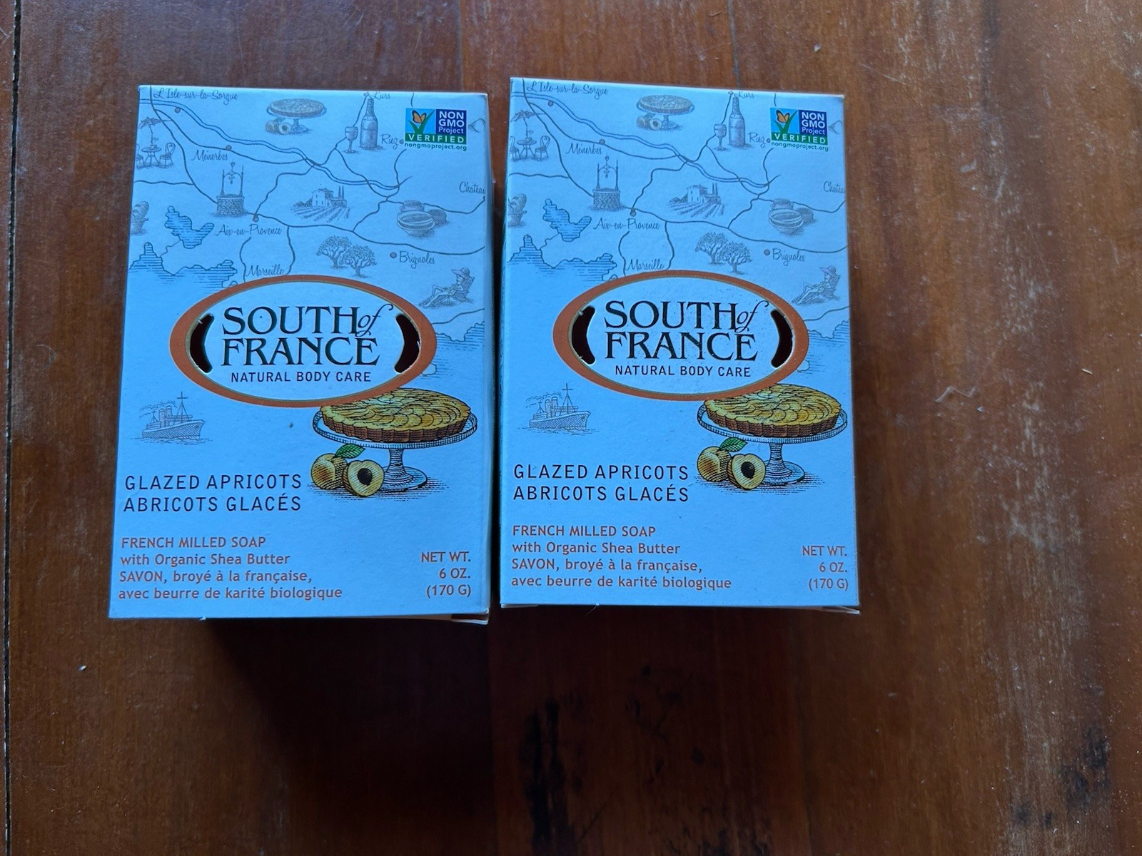 South Of France French Milled Bar Soap Glazed Apricots Two Bars- 6 oz