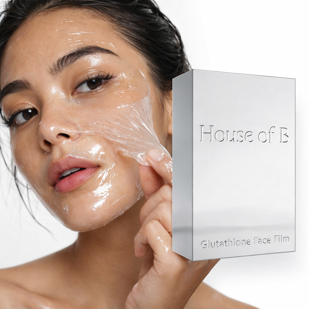 House Of B Glutathione 2 Step Face Film Mask 12Ct Brightening Anti Aging